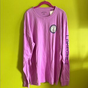 NWT Lakegirl Purple Long Sleeve Crew Neck Tee Shirt Size XL